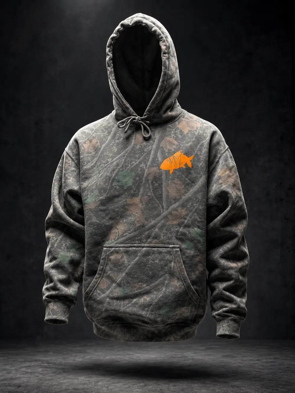 Front of a camo Backcountry Skinz hoodie